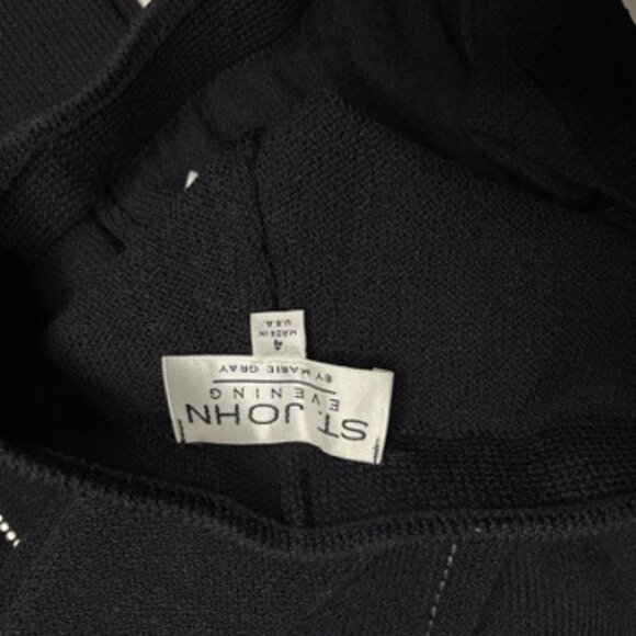 St. John Evening 3-Piece Black Pantsuit w/ Rhinestone Trim – Size 4 - Picture 12 of 12